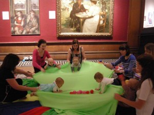 Mums introducing their own games and songs to the session.